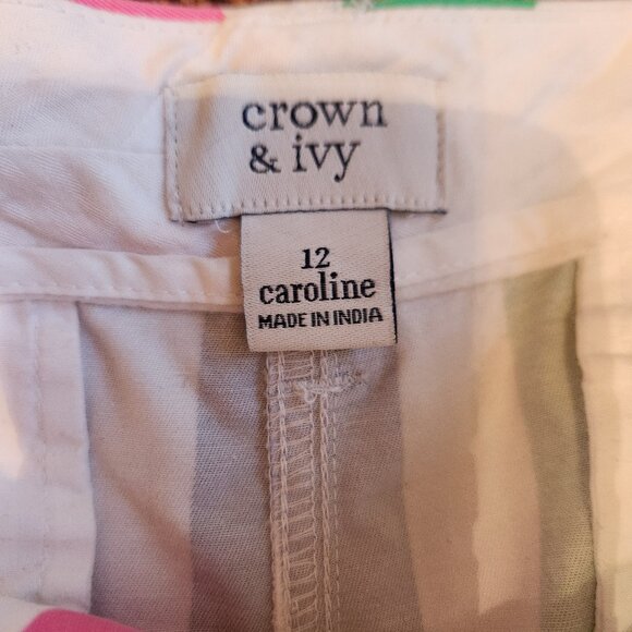 CROWN & IVY STRIPED SHORTS - Picture 2 of 3